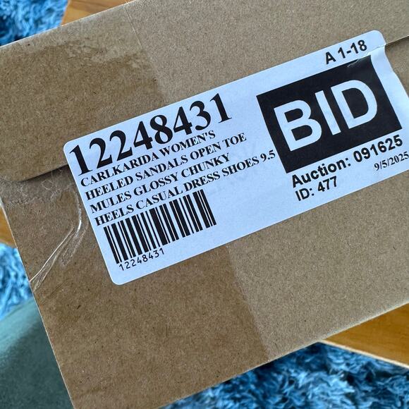 New in box Open Square Toe Black Mules Chunky Block Heel Size 9.5 Ribbon Floral - Picture 10 of 11